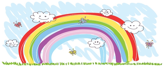 Summer, Spring Sky Background With Rainbow Cartoon Clipart Images